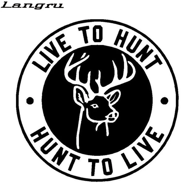 Langru 15*15 см Live To Hunt Deer Truck виниловые наклейки на машину Decal Accessories Jdm | Автомобили и