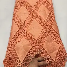 Персиковая кружевная ткань шнур кружева для африканских вечерние нигерийские кружевные ткани с камнями tissu broderie africain suisse 5 ярдов/лот