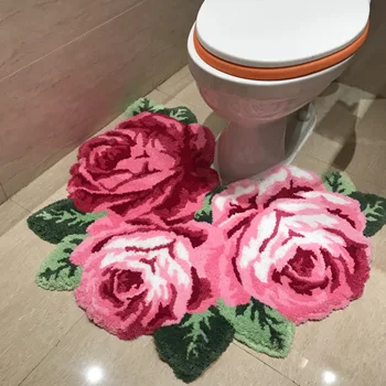 

Schöne und weiche bad floral teppich rose teppich bad tür matte mit rose teppich boden matte