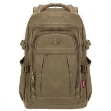 

Men's Military Canvas Backpack Zipper Rucksacks Laptop Travel Shoulder Mochila Notebook Schoolbags Vintage College School Bags