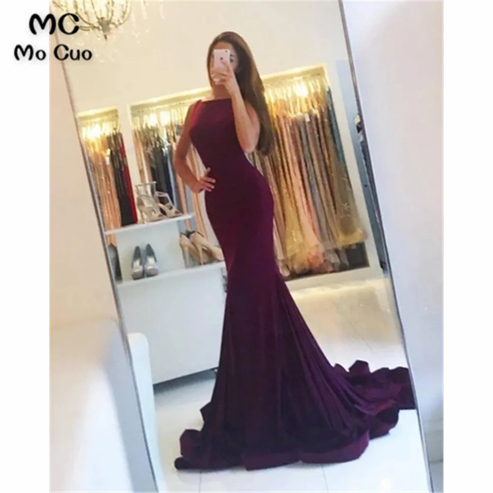 Бордовые вечерние платья русалки длинное Выпускное Платье Vestido de festa эластичное атласное без рукавов с коротким шлейфом Формальное вечернее платье
