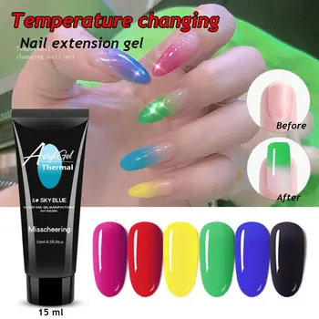 

8 Colors Professional Temperature Change Paperless Manicure Nail Extension Gel Crystal Glue Nail Glue Quick Building