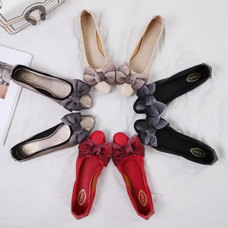 

New Women shoes comfortable bow soft bottom non-slip pregnant women flat shoes Oxford casual shoe spring 2020 red black
