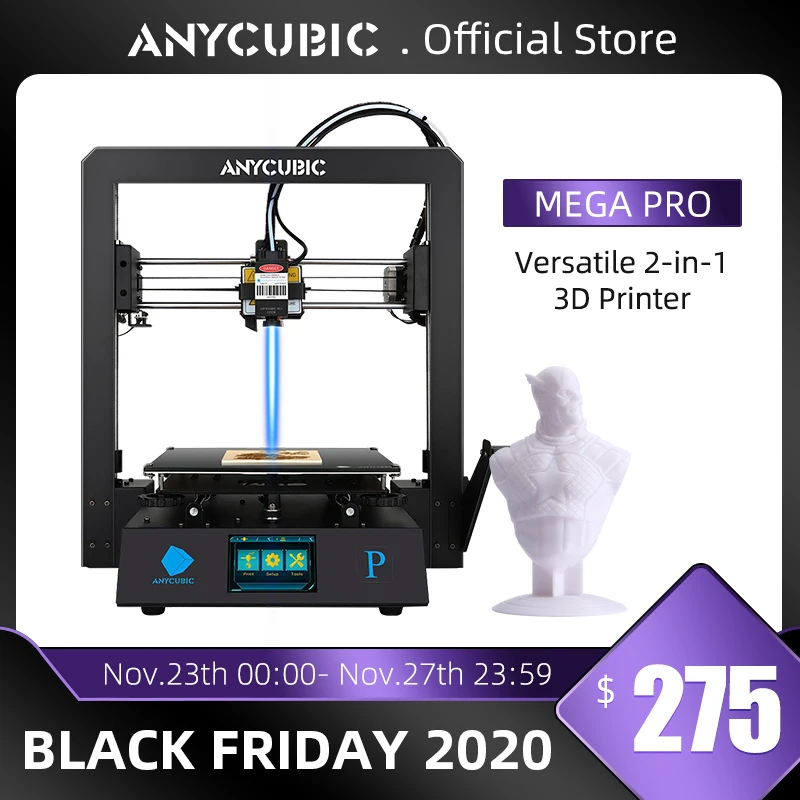 ANYCUBIC Mega Pro 3D Printer Printing Laser Engraving Touch Screen