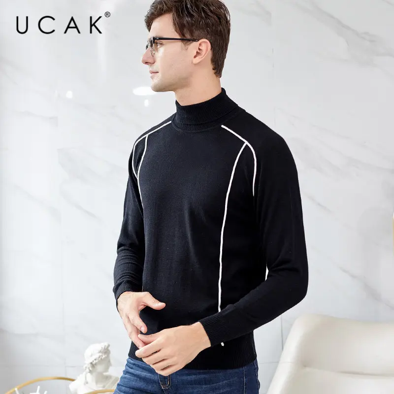 UCAK Brand Merino Wool Sweater Men Streetwear Fashion Young Pull Homme Autumn Winter Warm Turtleneck Cashmere Pullover Men U3048 UCAK Brand Merino Wool Sweater Men Streetwear Fashion Young Pull Homme Autumn Winter Warm Turtleneck Cashmere Pullover Men U3048