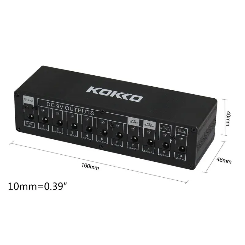 Гитарные Педали эффектов питания 10 изолированных выходов для педалей 9 V/12 V/18 V