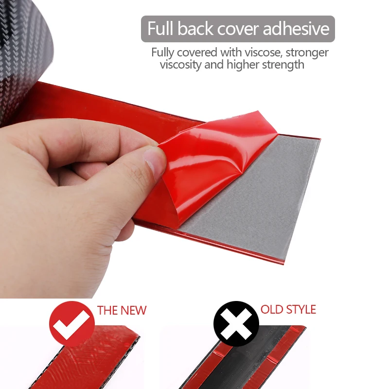 Protectores De Borde De Puerta De Fibra De Carbono - Pack De 4 Tiras Autoadhesivas Para Evitar Golpes Y Rayones