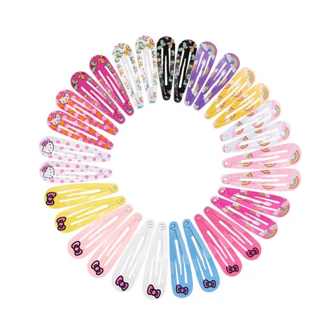 baby Clip Hair accessories Not Hurt Hair Children Cartoon Hair Card Baking Varnish Printing Hair Clip Set birthday gifts