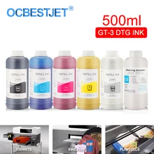 500 ML/SET GT-3 DTG чернила для текстиля бутылка одежды чернила Brother GT-341 GT-361 GT-381 GT3 серии прямо на одежде цифровой принтер чернила