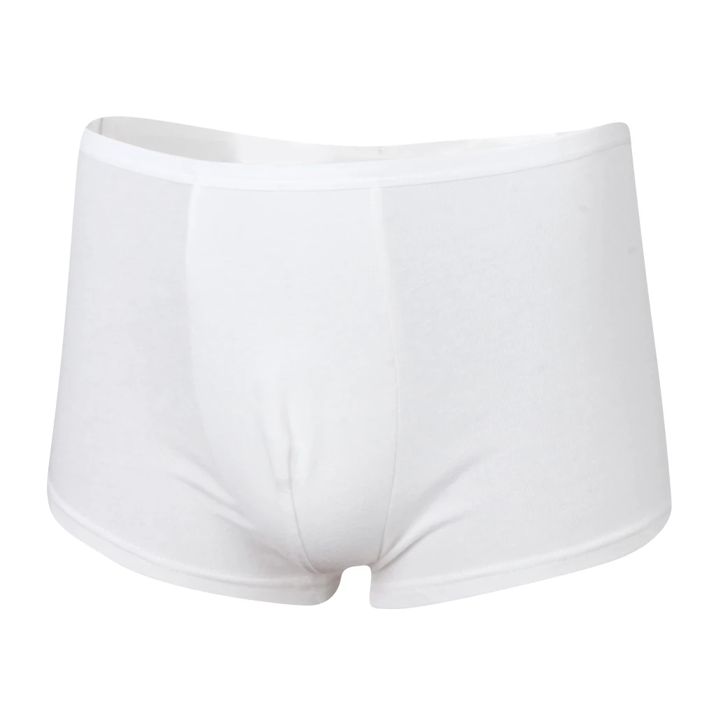 Mens White Regular Absorbency Washable Reusable Incontinence Boxer Briefs