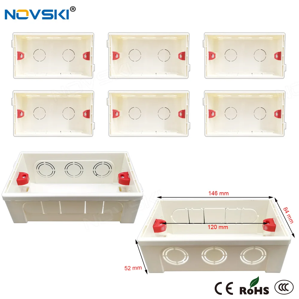 NOVSKI 8 шт./лот Монтажная задняя коробка Регулируемая внутренняя Кассетная
