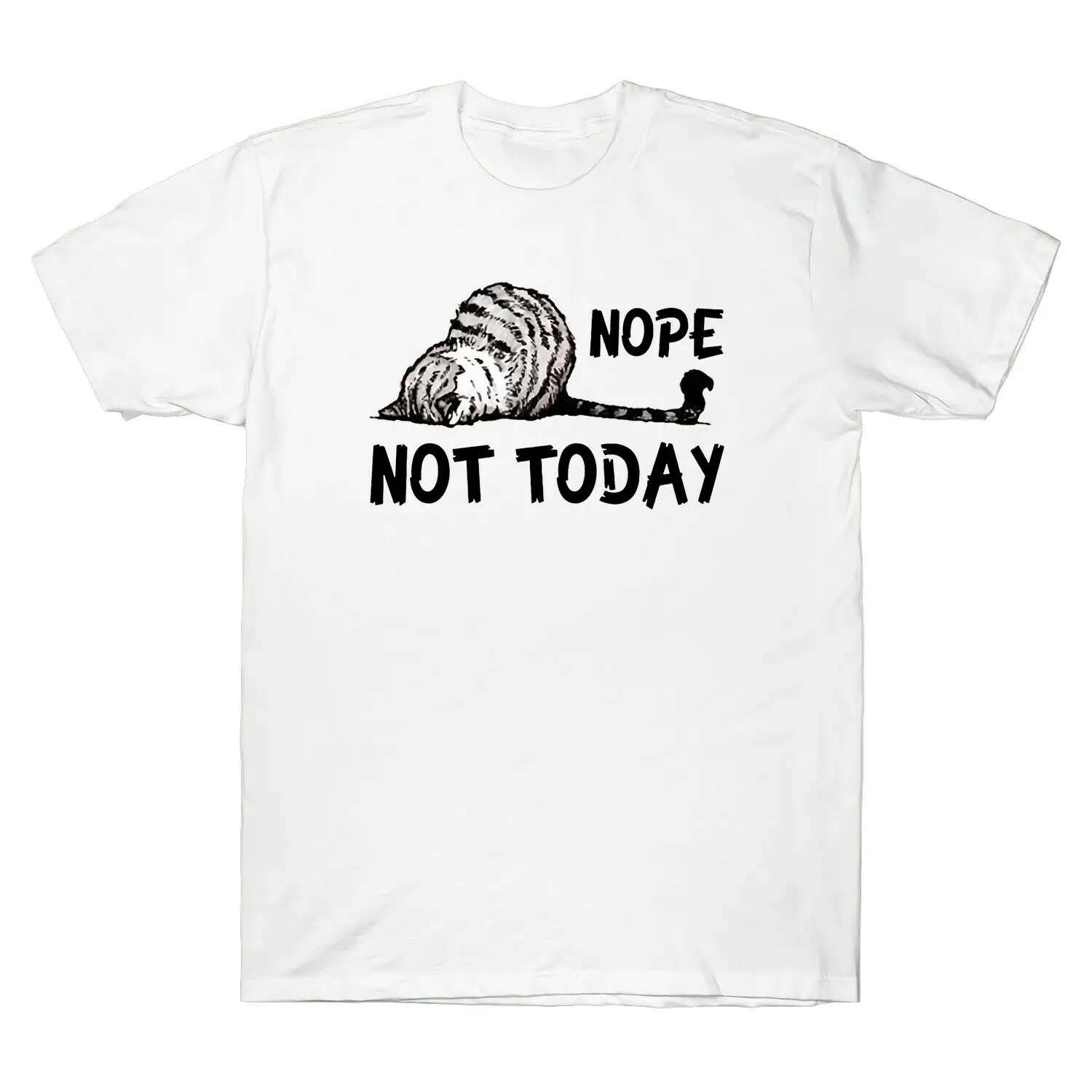 

Винтажная Мужская футболка Nope Not Today, забавная черная хлопковая футболка для влюбленных кошек