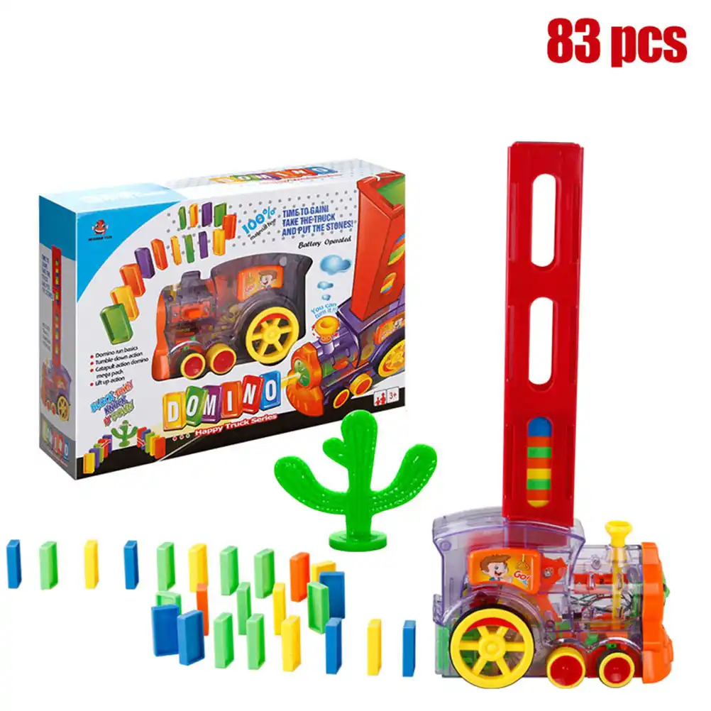 domino stacking train
