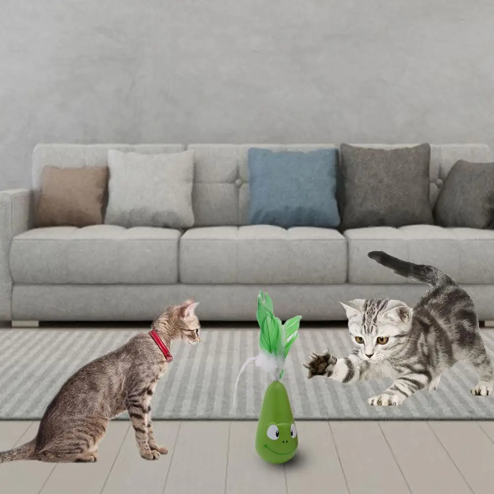 Кошка забавная игрушка-неваляшка Электрический массажер Pet умные игрушки автоматическая игрушка с перьями игрушка для кошек Кошка Интерактивная игрушка