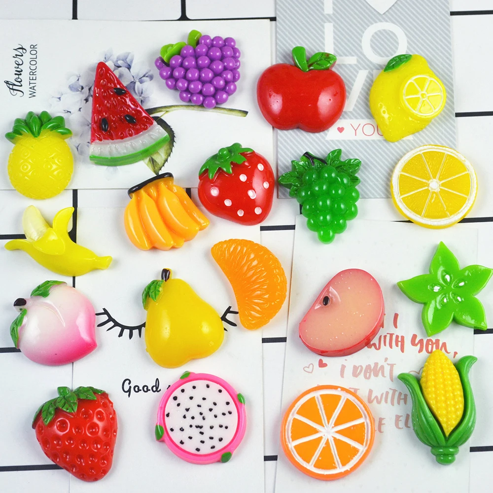10Pcs/lot Colorful Fruit Charms Slime Filler Stress Relief DIY Polymer Addition Slime Accessories Toy Model Tool for Kids Toys