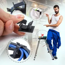 30 шт., черный нейлоновый провод с клейкой основой, регулируемый кабельный зажим, кабельные зажимы, проволочные зажимы, клипсы для хранения, пряжка, органайзер, зажим