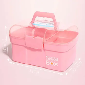 

New Hand-held Container Desktop Storage Box Plastic Scissors Makeup Organizer Jewelry Nail Polish Pen Manicure Tool Case