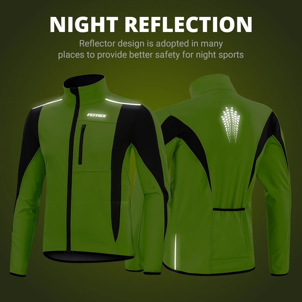 ! Ironride Winter Cycling Jacket For Men Women Fleece Thermal Reflective MTB Coat Bike Windproof Jacket Windbreaker