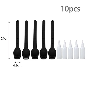 

5Pcs 10ML Handwashing Fluid Dispenser Portable Bracelet Wristband Disinfectant Dispenser with 5 Squeeze Bottle(Black)