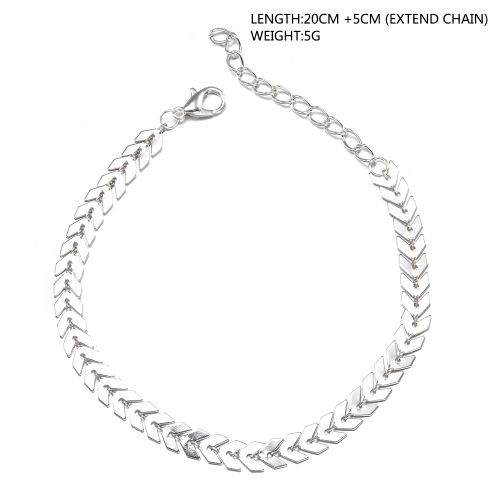 2020 NEW Summer Boho Fishbone Gold Color Anklets Fashion Ankle Foot Jewelry Leg Chain on Foot for Women Gifts - Image 4