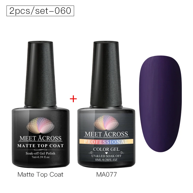 TZH06894 MEETACROS 2 шт./компл. Однотонная одежда матовый УФ-гель нужен матовый лаки для ногтей! полупостоянная био-Гели Soak Off Гель лак для ногтей Лаки маникюрный лак - Цвет: TZH06894
