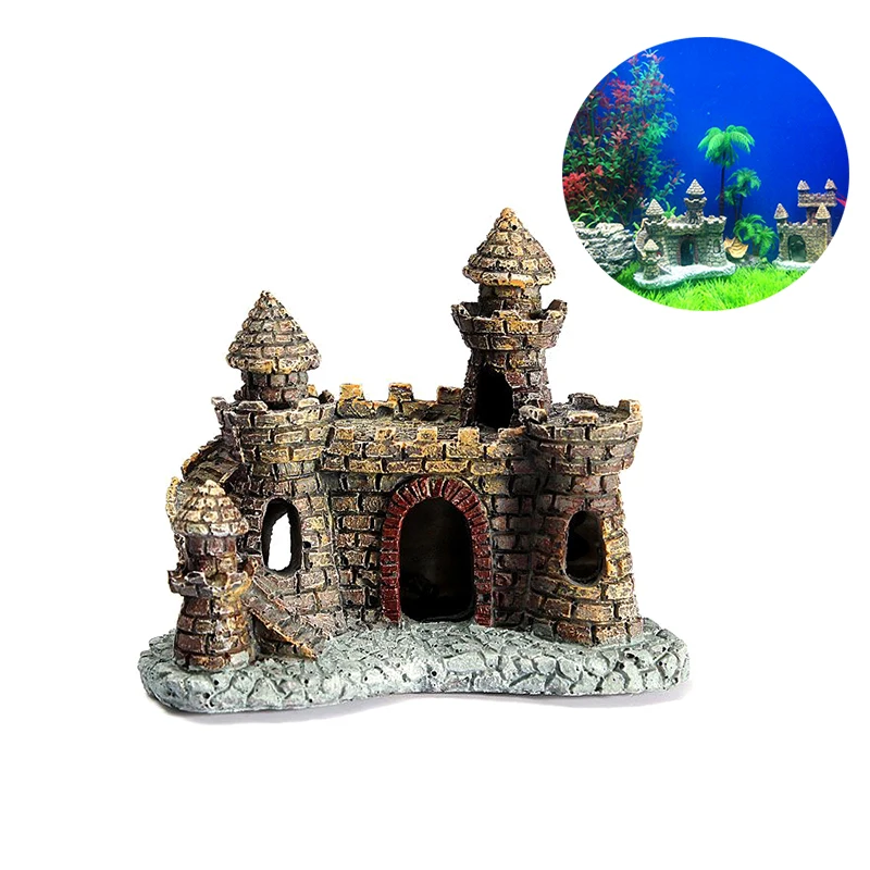 Fish Tank Aquarium Castle Resin Decoration Castle Tower Ornaments Fish