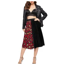 JAYCOSIN женские эластичные юбки с высокой линией, модные женские юбки с леопардовым принтом, плиссированные юбки до колена, женские повседневные юбки