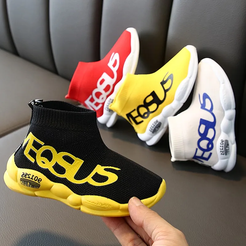 

Autumn Children Socks Shoes Girls Boys Sneakers Shoes Fly Mesh Sport Baby Casual For Small And Large Kids 2019 New