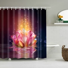 Ландшафтные растения бамбуковые цветы лотоса 3d ванна с одной печатью занавеска для душа водонепроницаемый полиэстер для ванной комнаты декор 180x200 см
