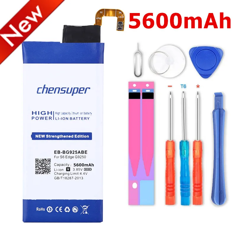 Новинка 5600 мАч chensuper EB-BG925ABE для Samsung GALAXY S6 Edge батарея G9250 G925F G925FQ G925S телефона |