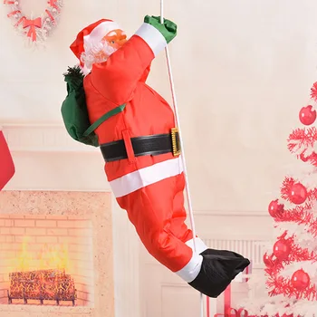 

60cm Funny Santa Claus Doll Party Hanging Ornament Rope Ladder Toys For Home Christmas Decor Kids Gifts New Year Climbing