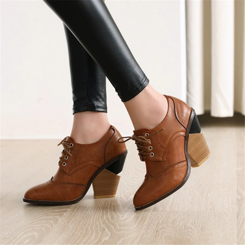 womens chunky oxfords