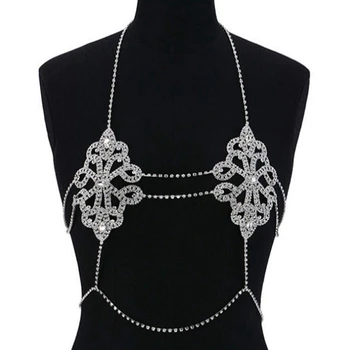 

Sexy Crystal Chain Brassiere Jewelry Party Night Club Bikini Chain Fashion Body Accessories Suitable for Ladies and Girls