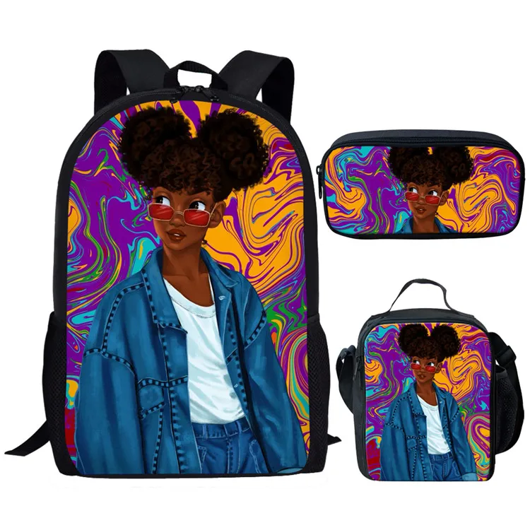 Nopersonality школьные рюкзаки в Африканском и американском стиле, сумка для девочек-подростков, женские сумки-книжки в африканском стиле, школьный рюкзак для детей, 3 предмета - Цвет: Z5186CGK