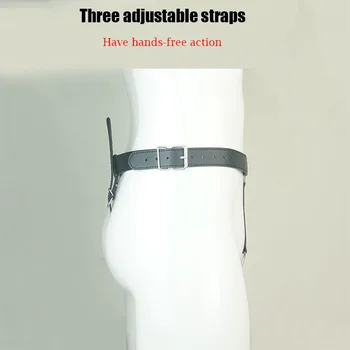 Leather Male Butt Plug Harness,BDSM Orgasm Chastity Device,Strap-On Anal Plug Bondage,Strapon Sex Underwear 4