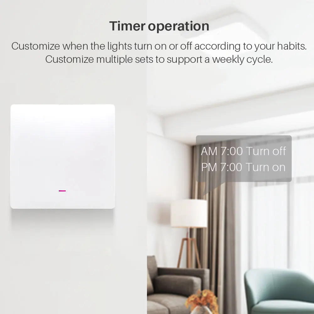 Tuya 스마트 Wifi 스위치 220V 중성선 필요 없음 1/2/3 갱 벽 조명 버튼 스위치 지원 Smart Lfie Alexa Google 홈