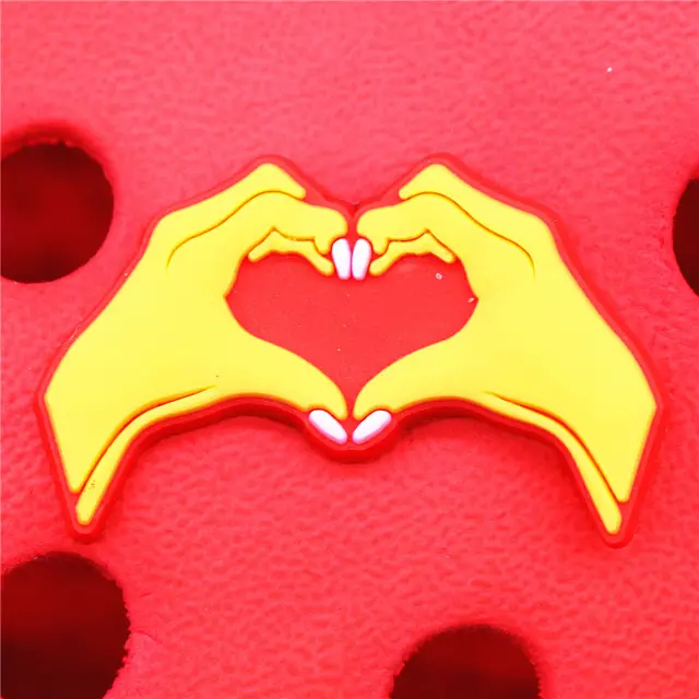 1pcs Blue Hoodie Shoe Charms Heart Shaped Glasses Sandals Bra Bow Shoes Accessories Decoration Fit Croc Jibz Party Kids Gift U228-3