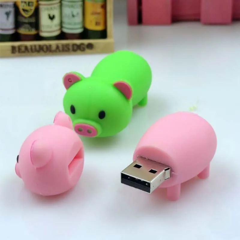 Мини карманный размер 8 г 16 г 32 г 64 г usb Прекрасный Дизайн piggy pendrive светильник и удобная ручка привода мультфильм животное cle usb флеш-накопитель флешка