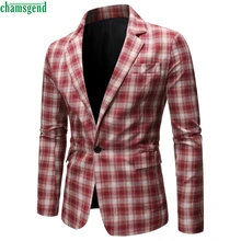 Chamsgend мужской пиджак модный клетчатый Блейзер Простой повседневный стиль пальто банкетный костюм пиджак A Cuadros De Moda