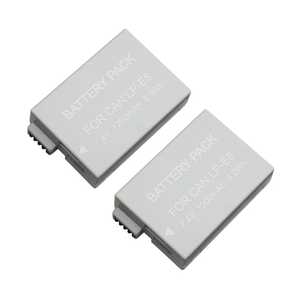 2 pcs Battery YILIZOMANA LP-E8 LPE8 LP E8 Камера Батарея 7,4 V 1200 мА-ч для цифровой однообъективной зеркальной камеры Canon EOS 550D 600D 650D 700D Rebel T2i T3i T4i T5i SLR - Цвет: 2 pcs Battery