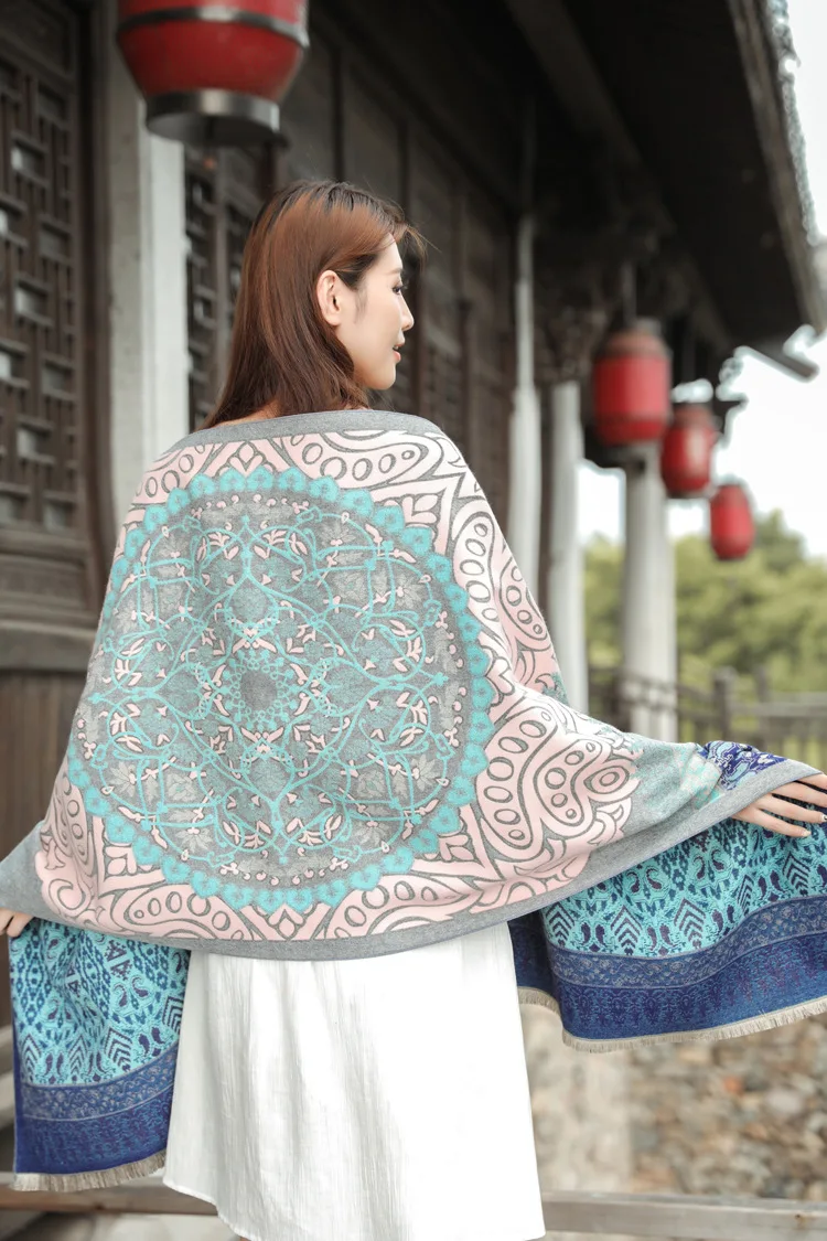 Brand Designer New Women Pashmina Cashmere Scarf Winter Warm Scarf All-Match Shawl Fashion Shawl Scarves Thickening Blanket