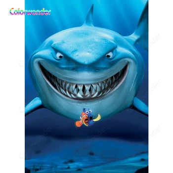 

Finding Nemo Marlin Under Sea Shark Custom Photography Studio Background Backdrop For Baby Shower Kids Birthday Party Supplies