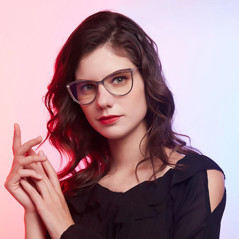 New European And American Glasses Frame Female Cat Eye Anti-Blue Light Myopia Prescription TR Glasses Frame High Quality TR7001