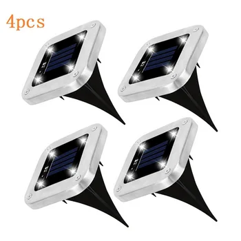 

4pcs 4LED Solar Square Underground Light Outdoor New Ground-inserting Lawn Lamp Garden Light