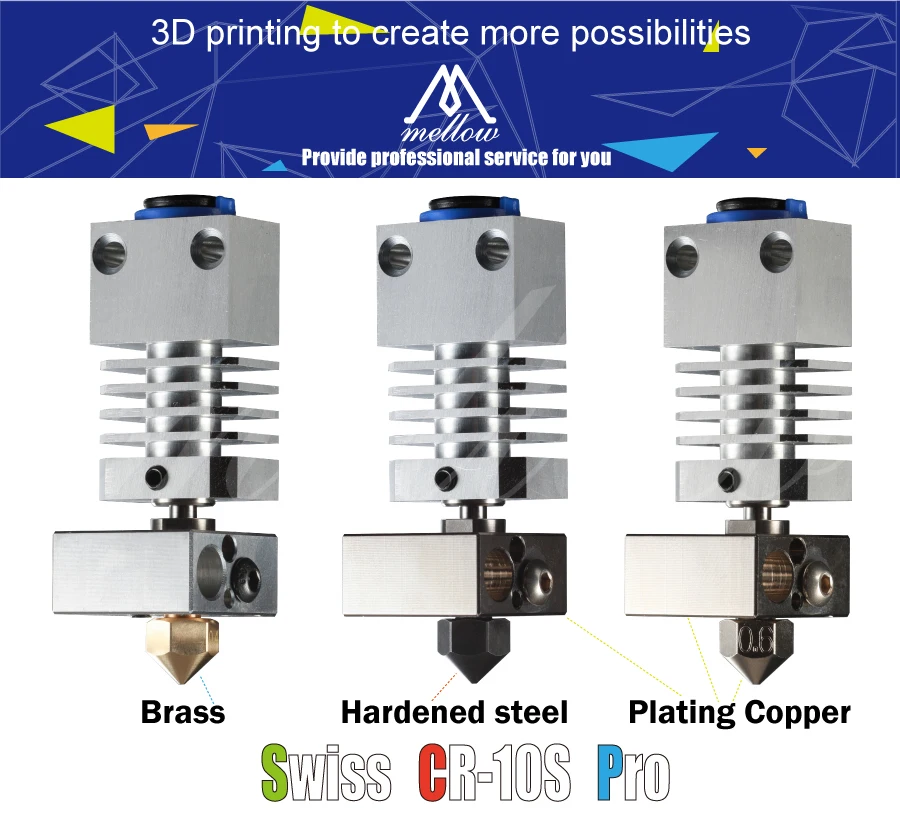 Мягкий Топ 3d принтер Hotend Швейцарский CR-10S PRO Hotend обновленный комплект алюминиевый радиатор титановый теплоотвод для CR10S PRO