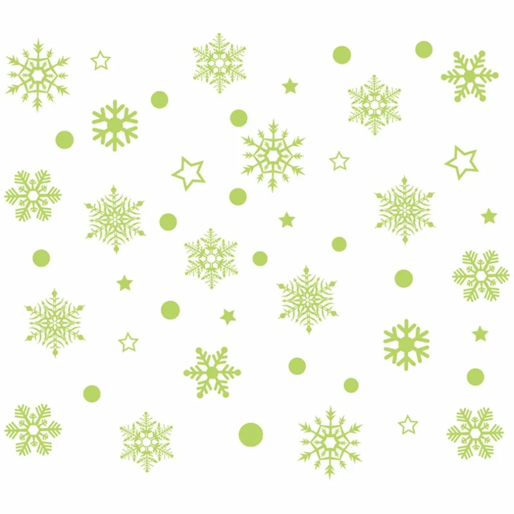 

Unique Luminous Snowflake Pattern Wall Sticker Removable PVC Home Living Room Window Glass Refrigerator Wall Decals