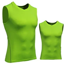 Мужская компрессионная быстросохнущая майка без рукавов, стрейчевая Спортивная майка THJ99