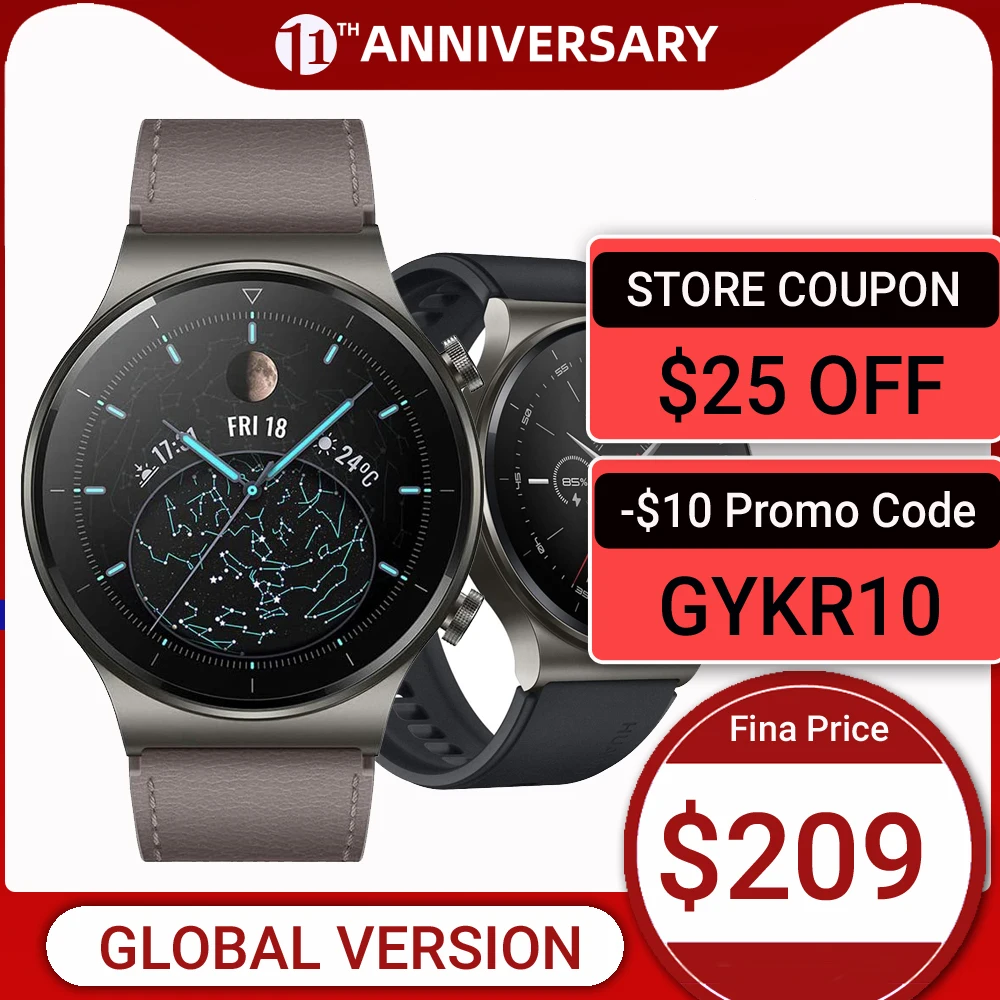 שעון חכם HUAWEI WATCH GT 2 Pro ב$178.36 3 HUAWEI WATCH GT 2 Pro Smartwatch Touchscreen 1 39 AMOLED HD 2 settimane utilizzo con una