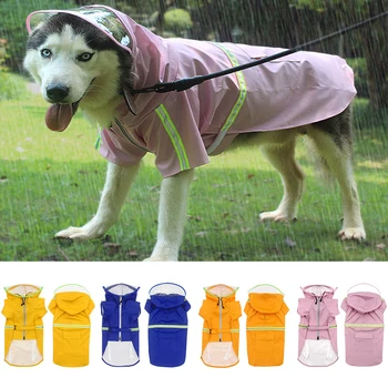 

New Waterproof Large Pet Dog Raincoat Rain Clothes Jumpsuit Outfits Big Medium Small Dogs Golden Outdoor Pet Clothing Coat