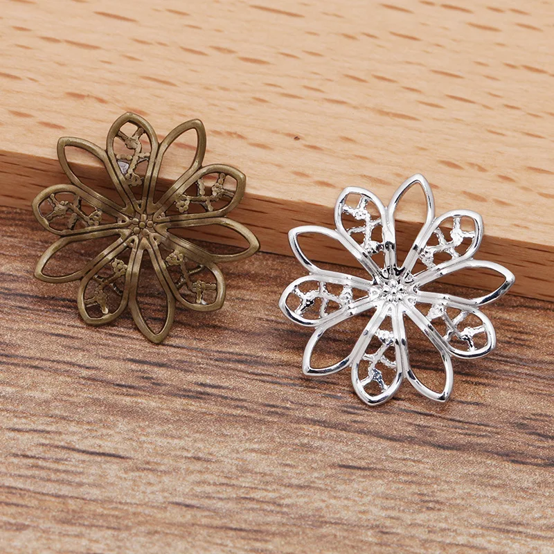 Застежка для волос с филигранным цветком 19 мм|diy findings|wraps connectorfiligree flower |
